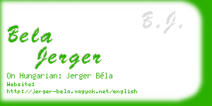 bela jerger business card