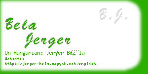 bela jerger business card